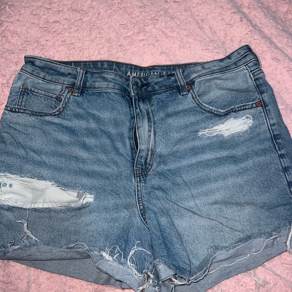 American Eagle Outfitters Distressed Blue Jean Shorts